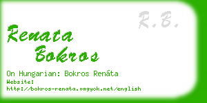 renata bokros business card