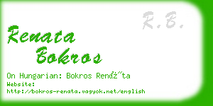 renata bokros business card